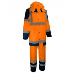 Habit de pluie haute visibilite orange marine fluo polyurethane SINGER VILO02 taille M