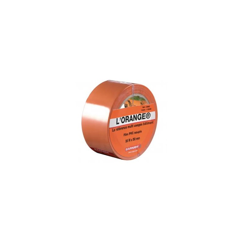 Ruban adhésif PVC souple BARNIER® 6095 - 50mm x 33m Orange