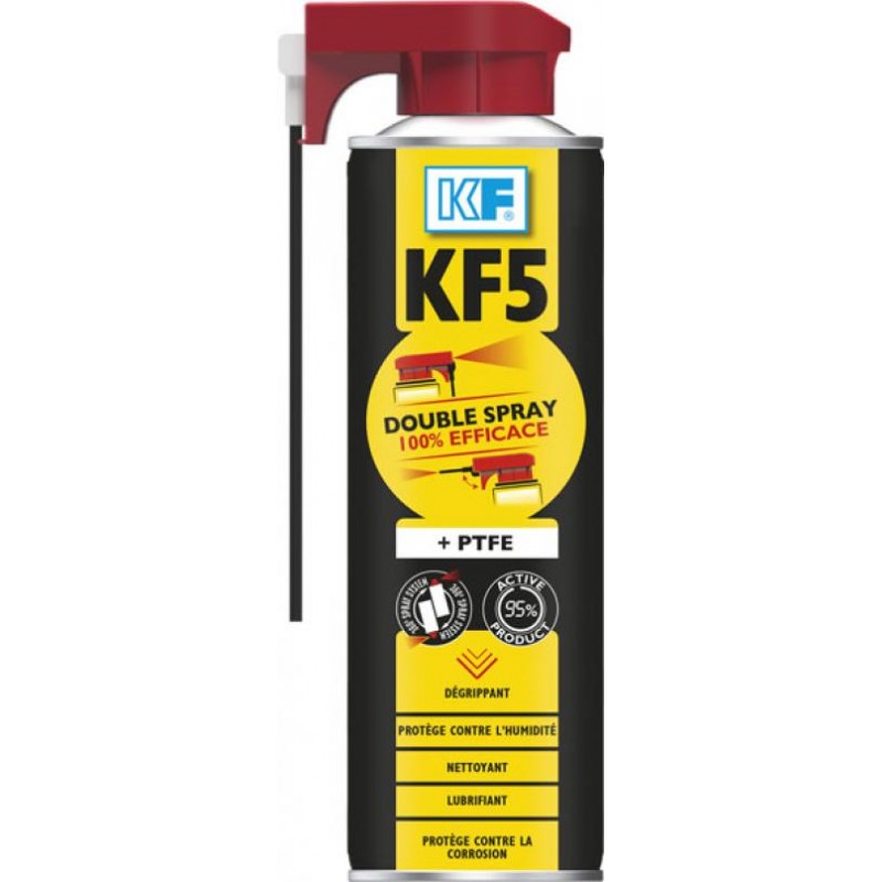 Dégrippant lubrifiant multifonction double spray KF KF5 de 500 ml