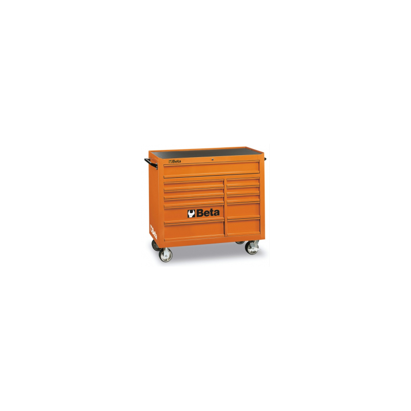 Servante mobile atelier verrouillage de sécurité centralisé orange BETA  C38 de 11 tiroirs