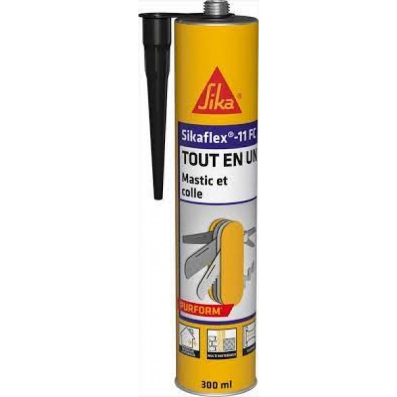 Mastic colle polyuréthane PU sikaflex Pro11FC SIKA 659664 de 300 ml - Noir