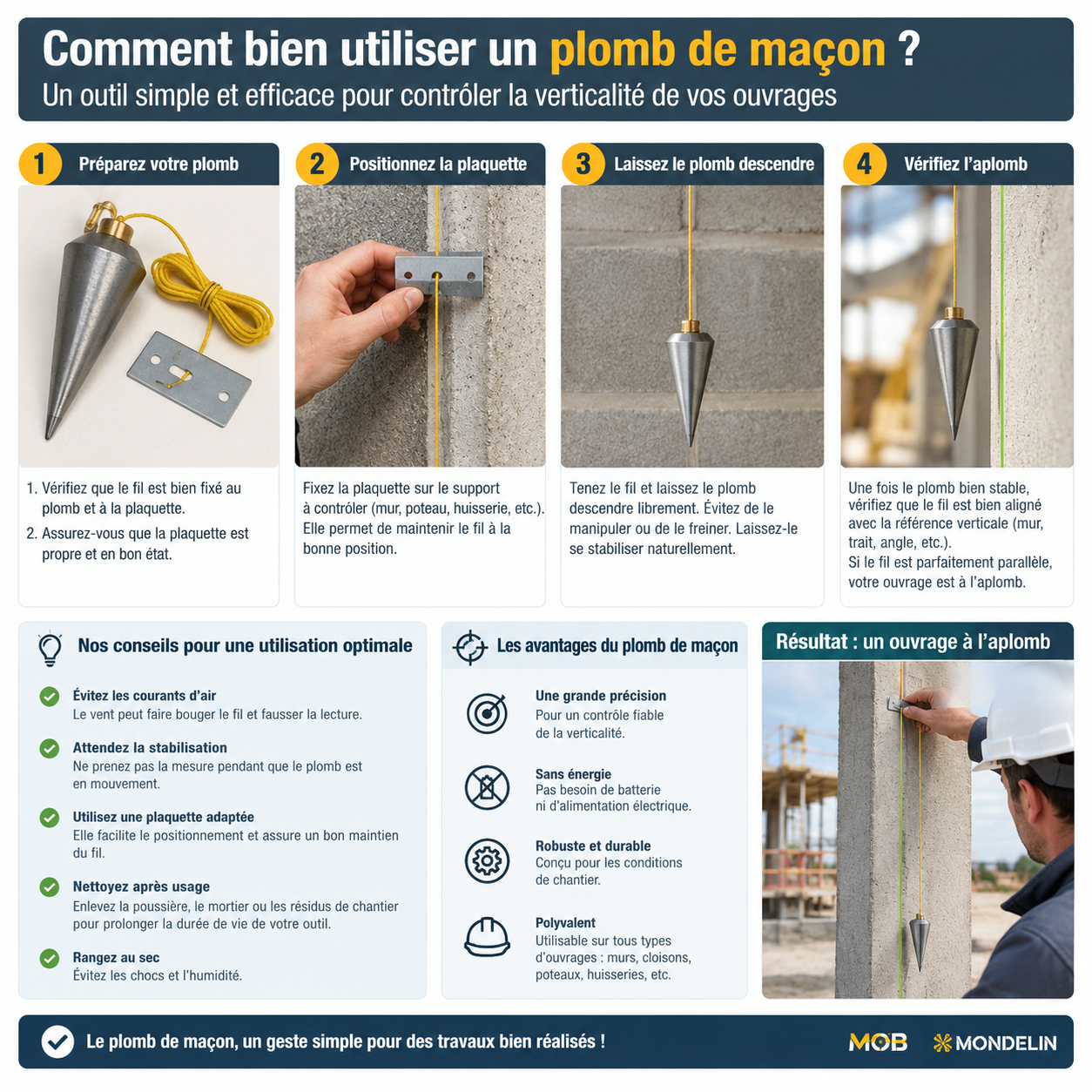 Plomb de macon avec plaquette5 guillemarre quincaillerie 1