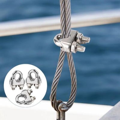 Serre cable a etrier en inox 316 guillemarre quincaillerie
