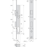 Serrure a larder pene dormant reversible a cylindre stremler 24602 guillemarre quincaillerie